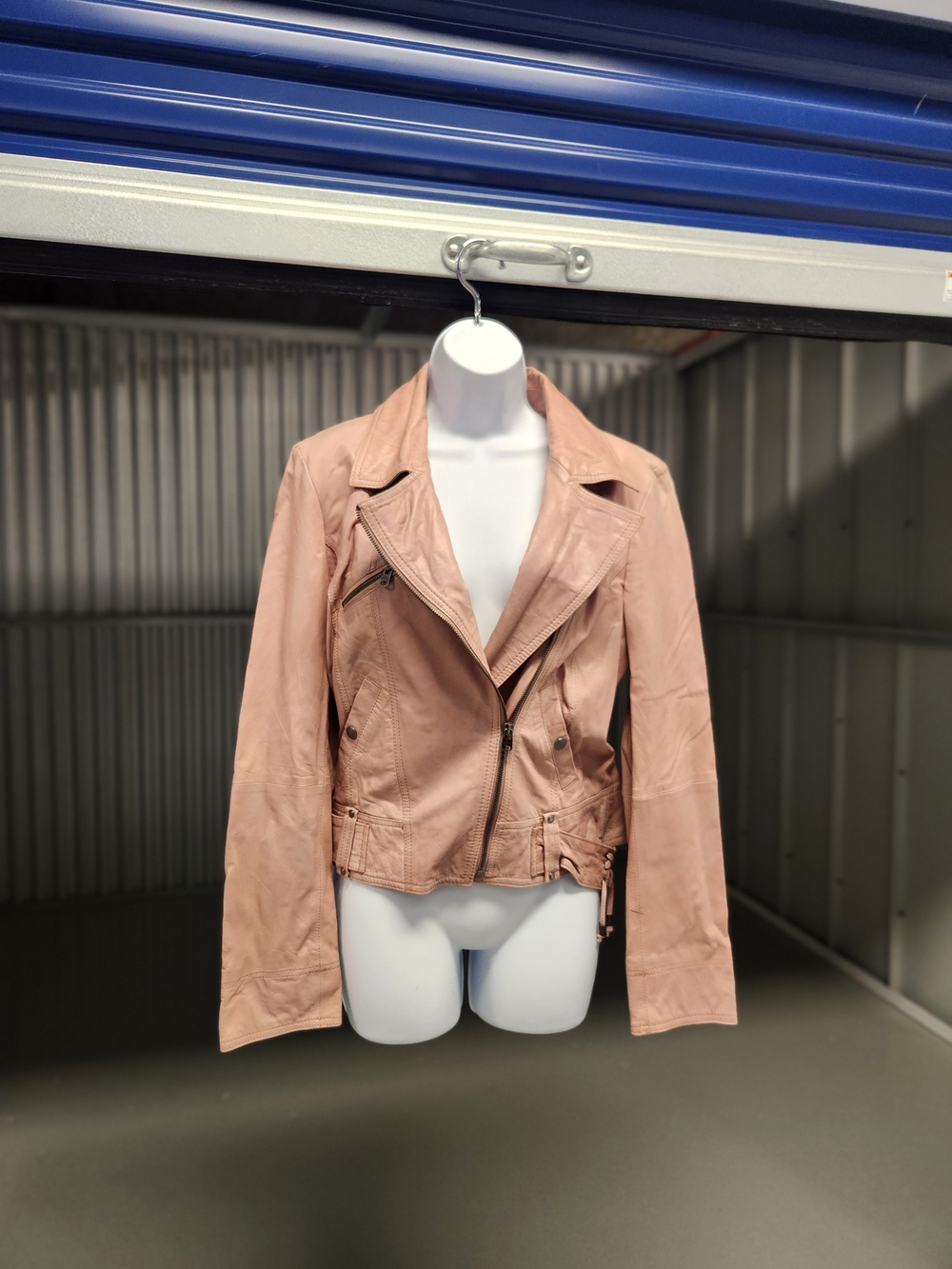 Esprit Blush Pink Leather Moto Jacket